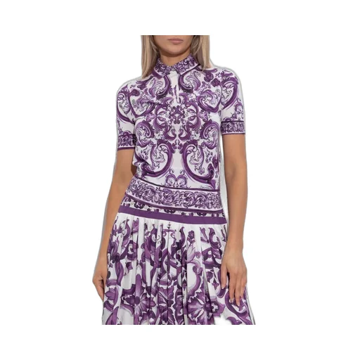 Majolica Printed Short-Sleeved Polo Shirt