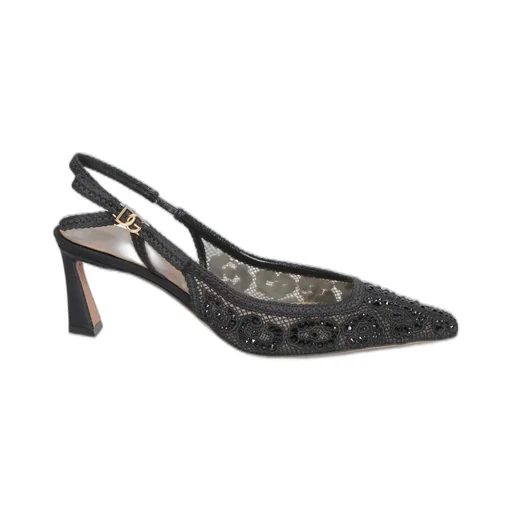 Leopard Printed Lace Slingbacks