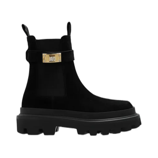 Dg Logo Plaque Ankle Boots