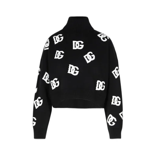 Dg Logo Intarsia High Neck Sweater