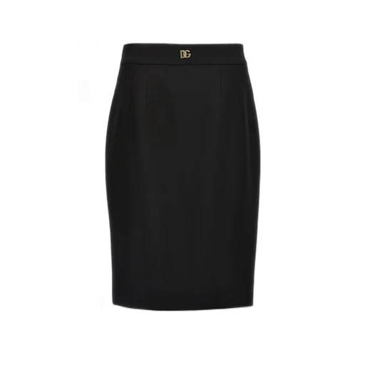 Dg Logo Plaque Midi Pencil Skirt