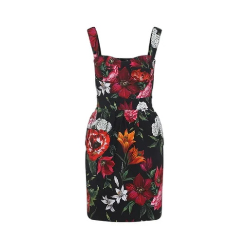 Floral Printed Sleeveless Midi Dress
