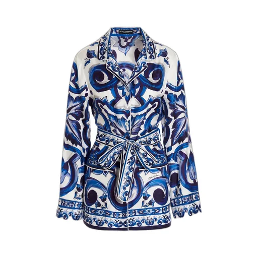 Majolica-Print Long-Sleeved Shirt