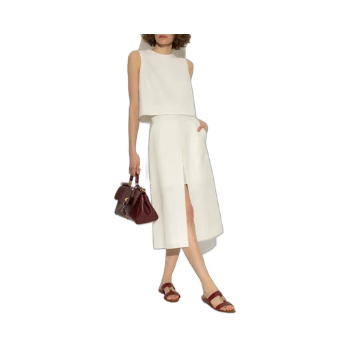 Front Slit Midi Skirt