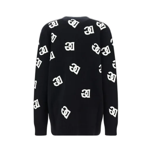 Logo Intarsia Knitted Cardigan