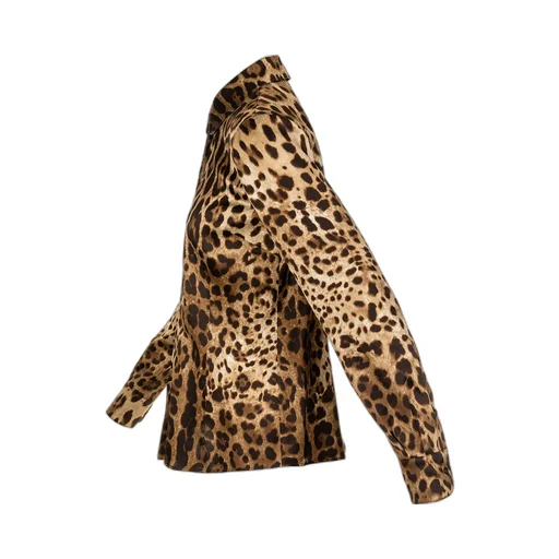 Leopard-Printed Satin Shirt