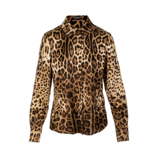 Leopard-Printed Satin Shirt