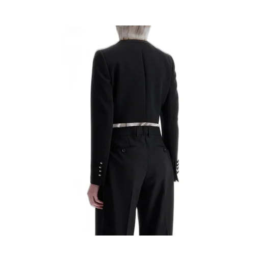 Logo Buttoned Cropped Jacket