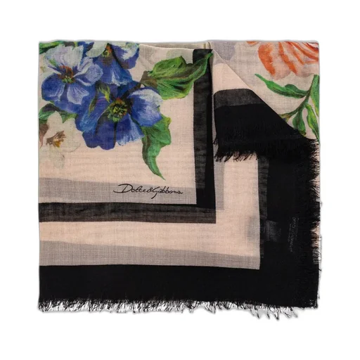 Floral Printed Fringed Edge Scarf