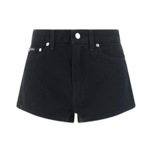 Logo Plaque Denim Shorts