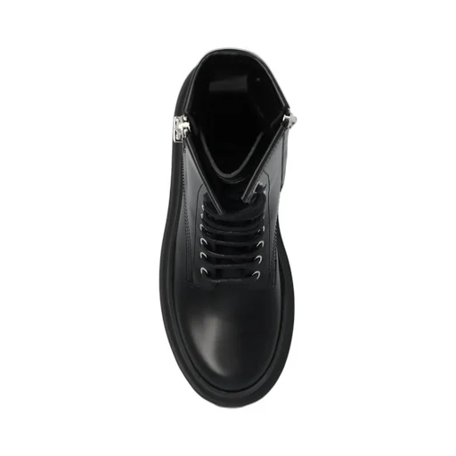 Chain-Link Lace-Up Ankle Boots