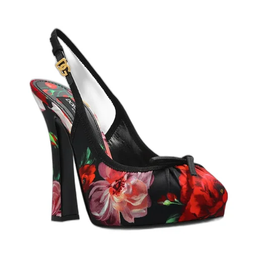 Floral Printed Slingback Pumps