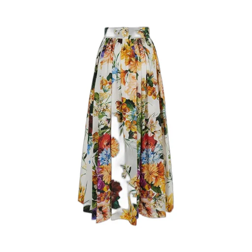 Bouquet Flower-Printed Wide Skirt