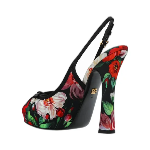 Floral Printed Slingback Pumps