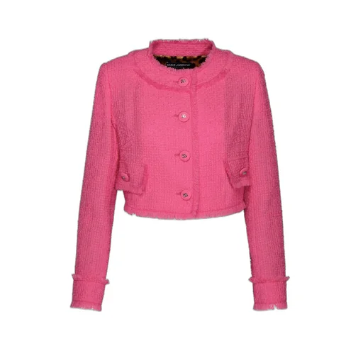 Frayed Hem Tweed Jacket