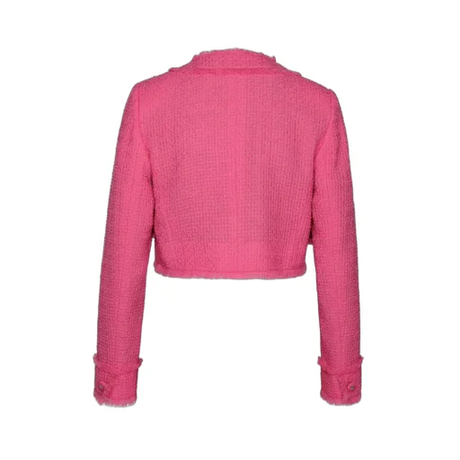 Frayed Hem Tweed Jacket
