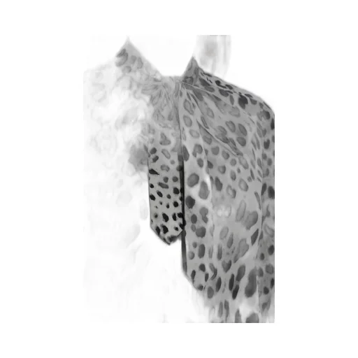 Leopard Printed Pussy-Bow Charmeuse Shirt