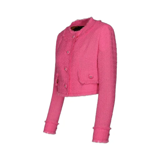 Frayed Hem Tweed Jacket