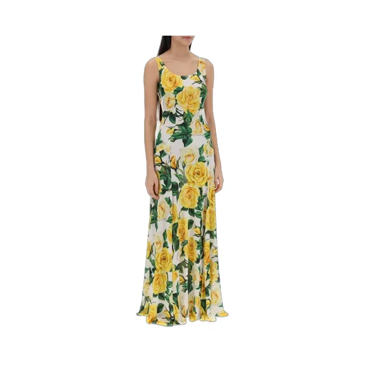 Rose Printed Sleeveless Maxi Dress