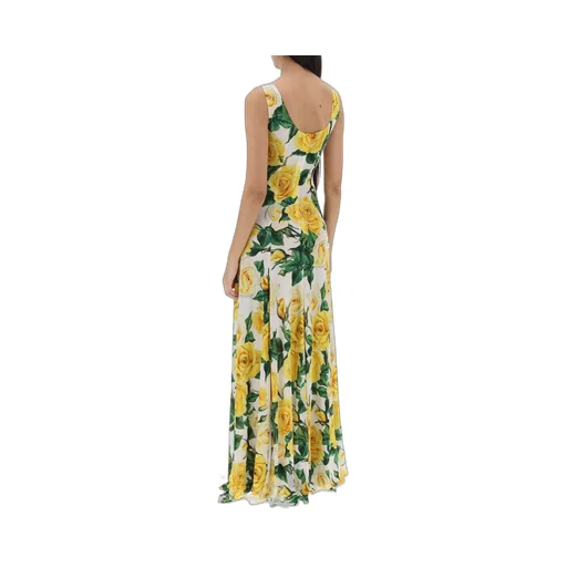 Rose Printed Sleeveless Maxi Dress