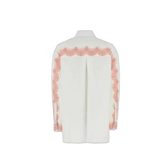 Lace Detailed Oversize Poplin Shirt