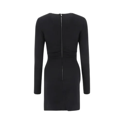Logo-Plaque Long-Sleeved Crewneck Mini Dress