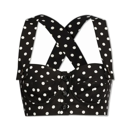 Polka-Dot Printed Corset Top