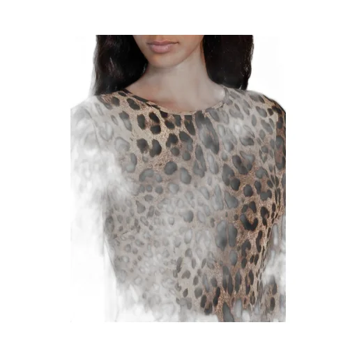 Leopard-Printed Flared Midi Dress