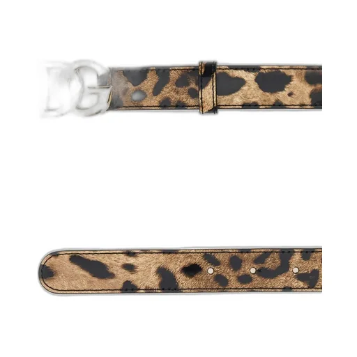 Leopard-Printed Buckle Belt