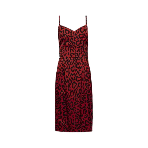 Animal Printed Strapped Midi Dress
