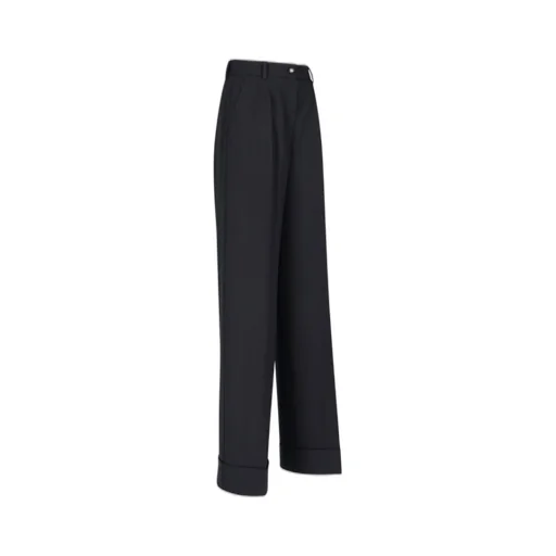 Wide-Leg Cuffed Trousers