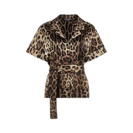 Leopard Printed Belted Shirt