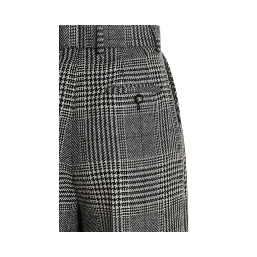 High Waist Flared Glen Plaid Pants