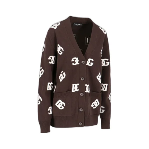 Dg Monogram V-Neck Cardigan