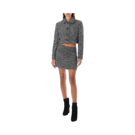 Mid-Waisted Tweed Mini Skirt