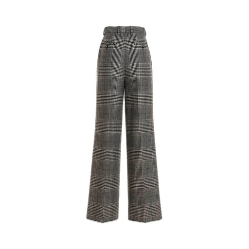 High Waist Flared Glen Plaid Pants