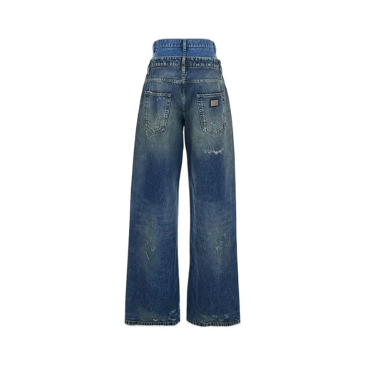 Double-Waisted Wide-Leg Jeans