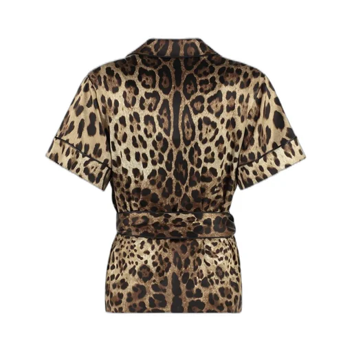 Leopard Printed Belted Shirt