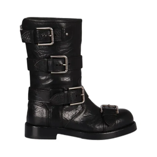 Buckle Detailed Biker Boots