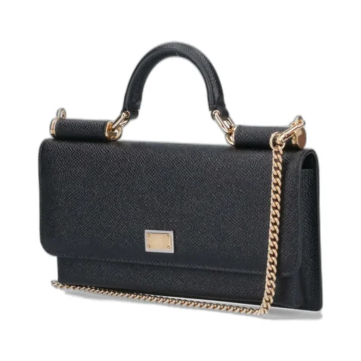 Logo Plaque Foldover Top Clutch Bag