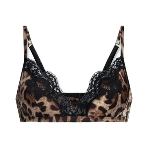 Leopard-Printed Sweetheart Neck Bra