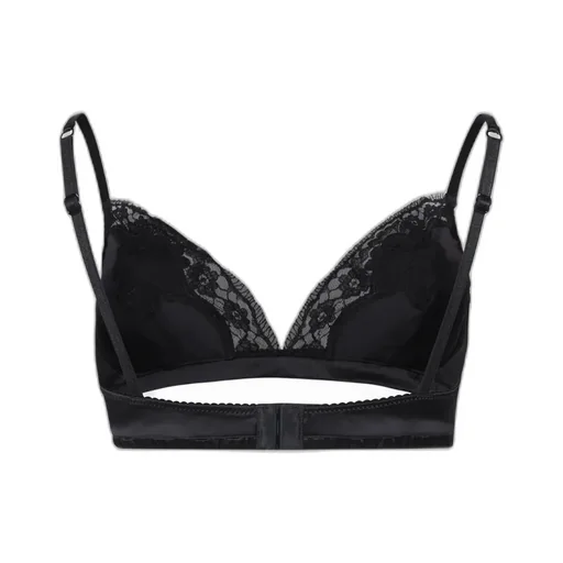 Lace Detailed Soft-Cup Satin Bra