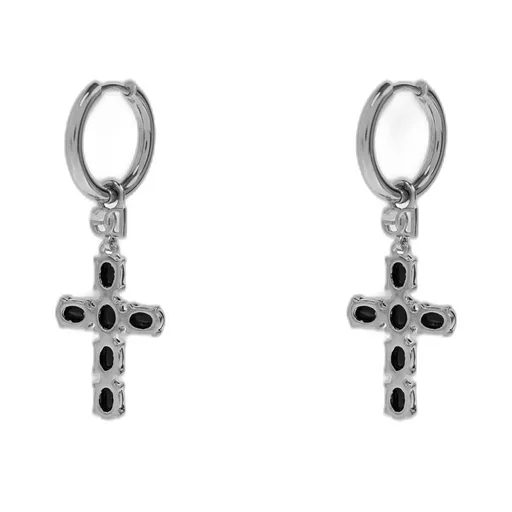 Crosses Embellished Hoop Earrings
