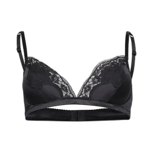 Lace Detailed Soft-Cup Satin Bra