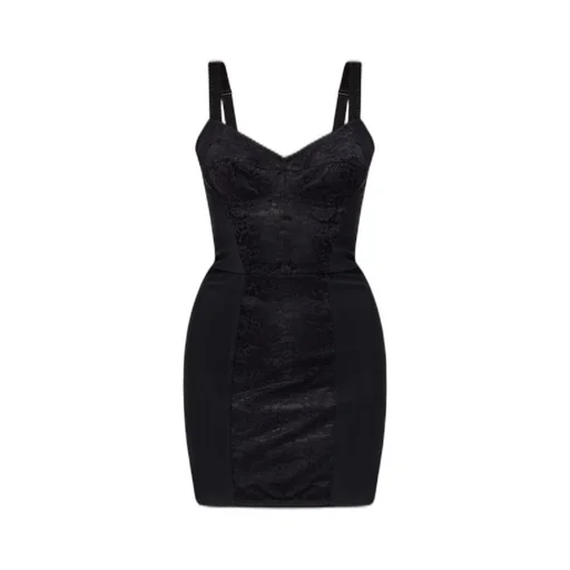 Lace Panelled Mini Strap Dress