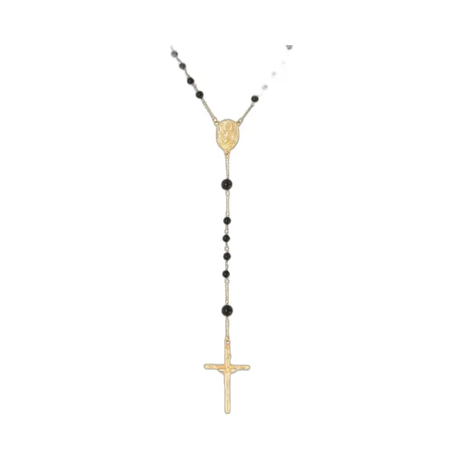 Rosary Cross Pendant Embellished Necklace