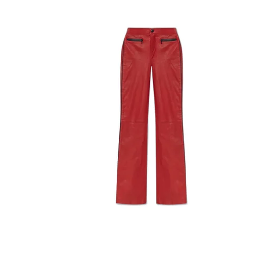 L-Insey Perforated Stretch Leather Biker Pants
