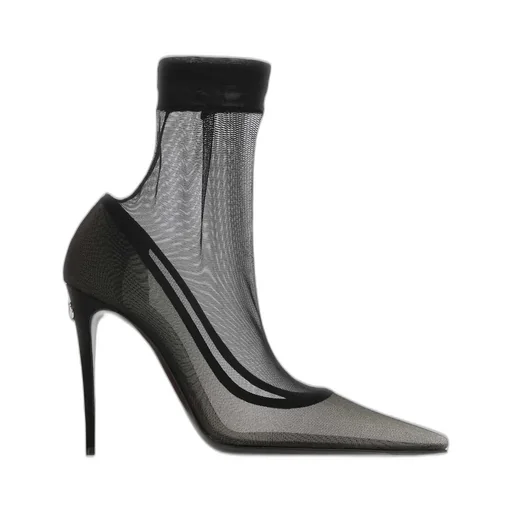 Pointed-Toe Logo-Plaque Ankle Boots