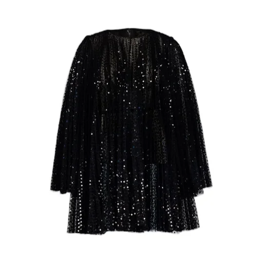 Sequin Embellished Mini Pleated Dress