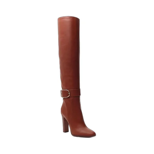 Buckle Detail Knee-High Boots